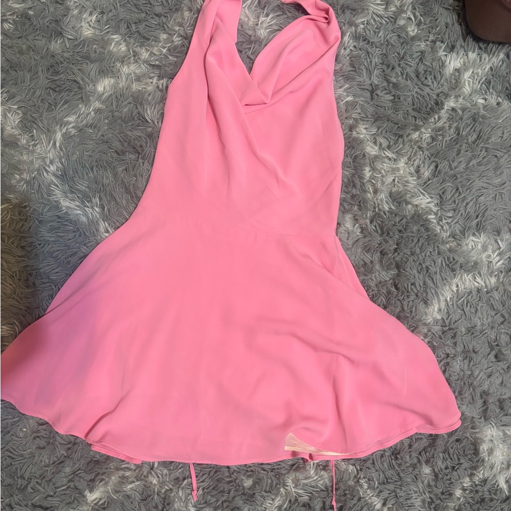 New Mini Pink Halter Dress Zara
